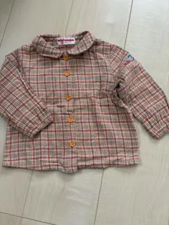 miki house チェック柄シャツ 80