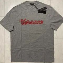 【新品未使用】VERSACE ベルサーチ グレー ロゴ Tシャツ USA：Lのサムネイル