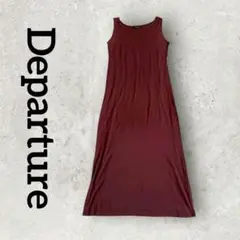 Departure ノースリーブロングワンピース フレア (F) ワインレッド