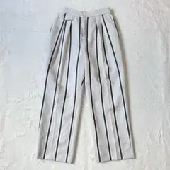 メイソングレイ ストライプ ワイドパンツ ハイウエスト タック テーパード 近年