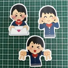 いらすとや　ギャル　ウィンクキャラクター ステッカー