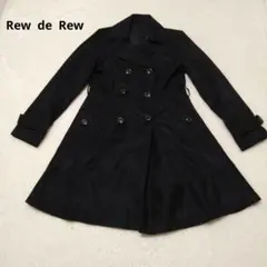 RewdeRew　トレンチコート　黒　シンプル　スタイリッシュ
