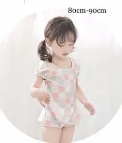 セール女の子 水着 ワンピース 帽子付き キッズ水着 スイムウエア 90cm