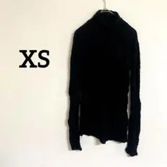 美品✨ 【XS】 ブラック タートルネック 長袖 トップス カットソー