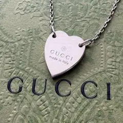 美品✨GUCCI グッチ トレードマーク ハート ブレスレット チェーン 17