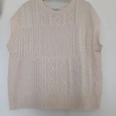 SEASON REASON ケーブルニットベスト LL ベージュ
