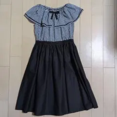 【ショパン】ギンガムチェック フリル ワンピース