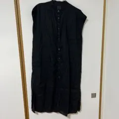 【無印良品】麻100% シャツワンピース フレンチスリーブ M/L