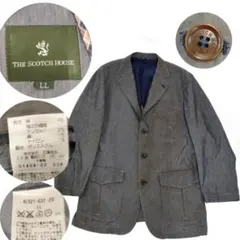 訳あり THE SCOTCH HOUSE グレー テーラードジャケット LL