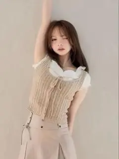 andmary Rejina vest set beige