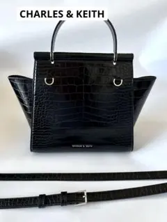 Charles&Keith ブラック ショルダーバッグ
