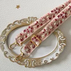 新作☆スマホショルダーストラップ／インド刺繍リボン／ハンドメイド