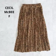 CECIL McBEE セシルマクビー　プリーツ　フレアスカート　ヒョウ柄　Fのサムネイル