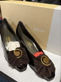 BALLY パンプス 黒 リボン金具 箱あり 美品