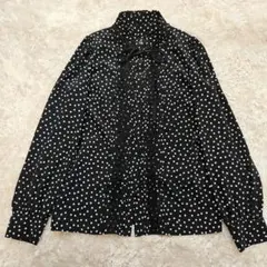 極美品　ルルウィルビー　ビッグドットブラウス　シアー　パール　長袖　2023 極美品 ルルウィルビー ビッグドットブラウス シアー パール