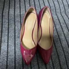 【美品】ランダ　パープル エナメル ハイヒール　23cm