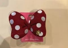 ミニー　リボン　赤　ヘアゴム　チャーム付き