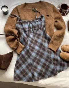 SHEIN　ワンピース　キャミワンピ　冬服　韓国