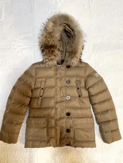 MONCLER ベージュ ダウンジャケット ファーフード付き