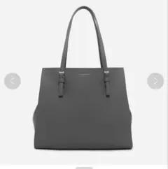 クラシックダブルハンドルトートバッグ　チャールズアンドキース　グレー