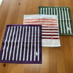 新品 ラルフローレン ハンカチ ハンドタオル タオルハンカチ ロゴ 刺繍 3枚