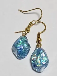 １６レジン・アレルギーSilver925・キラキラピアス 氷 雫ピアス
