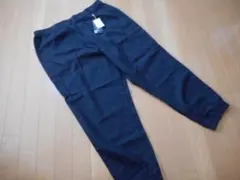 ウエスト総ゴム仕様＆サイドでかっポケット付き×黒☆カーゴ・ジョガーパンツ【4L】