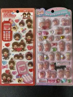 新品正規品❤️モンチッチ平成ハッピーフォンステッカーズ　うるちゅるポップシール
