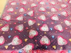 【新品未使用】ハローキティ　ハート　ビニール　ラミネート生地　レトロ