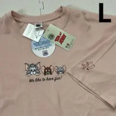 トムとジェリー　Tシャツ　半袖　トップス　半袖Tシャツ　刺繍　タフィー　L
