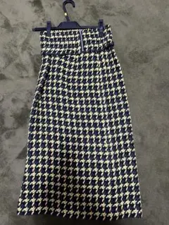 ミラオーウェン Mila Owen シャーリングベルト付千鳥タイトスカート