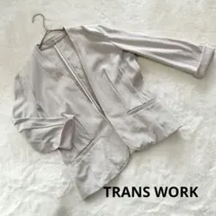 トランスワーク ノーカラー ジャケット M 春夏 アイボリーのサムネイル