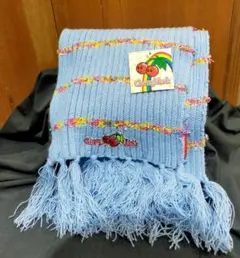 平成女児　レトロ　チェリーブラック　マフラー　　ニット　レア