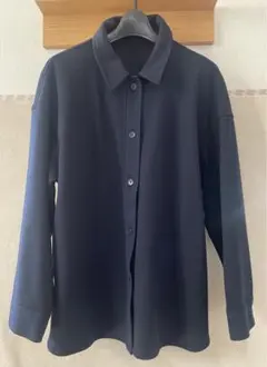 ⌘UNIQLOユニクロ ブラッシュドジャージーシャツ【NAVY】 M