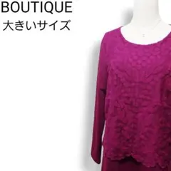 大きいサイズ★刺繍レース レイヤード ストレッチ チュニックワンピース 長袖