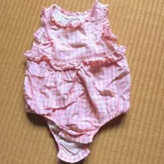 baby GAP ピンクチェックロンパース 18-24ヶ月