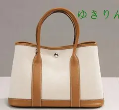 ハンドバッグ　レディース　キャンバス　本革　大容量　キャメルp