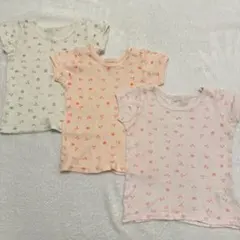 80cm 半袖ベビーインナー 3枚セット 西松屋 肌着 女の子