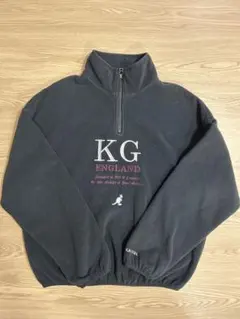 レディース　KANGOL ハーフジップ フリース ブラック M