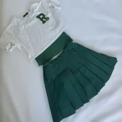 Lovetoxic ラブトキシック プリーツスカート＆トップス グリーン セット