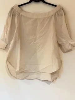 earth music & ecology 五分袖ブラウス ベージュ