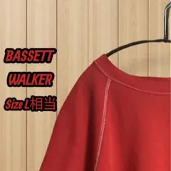 80s BASSETT WALKER USA製 半袖スウェット 赤 L相当