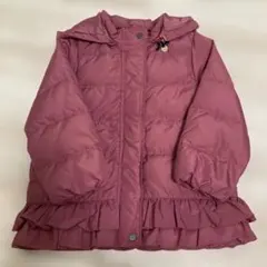 petit main フリル付きダウンコート 110