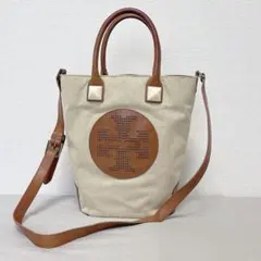 大容量 トリーバーチ キャンバス レザー 春夏 2way ショルダーバッグ A4