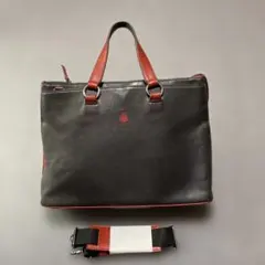 ［FUJITAKA］フジタカ　ビジネスバッグ　2way レザー　ネイビー×レッドのサムネイル