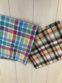 綿チェック　生地　2柄セット