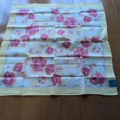 LANVIN バラ柄 イエローハンカチ 約50cmのサムネイル