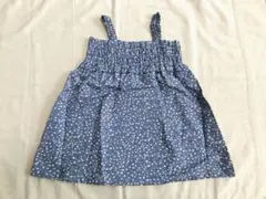 新品　GU ベビー 小花柄　キャミソール　ワンピース　ブルー　サイズ90