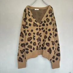 【WIGO】ウィゴー ヒョウ柄ニットカーディガン