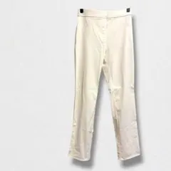 スキニーパンツ 裾レース ストレッチ 日本製 ウエストゴム アンクル丈 スリム